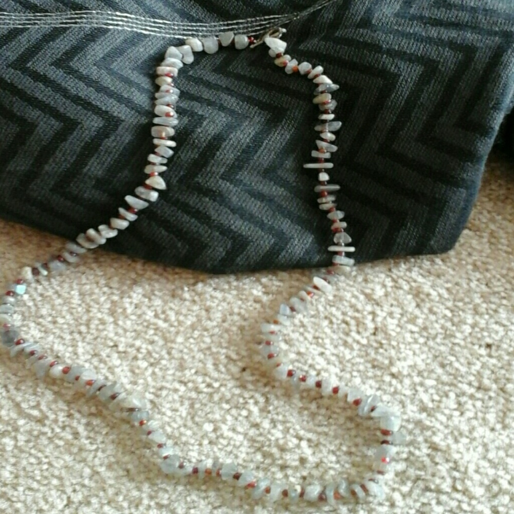 🔵 4/$25 Natural Gray Stone Necklace NWT